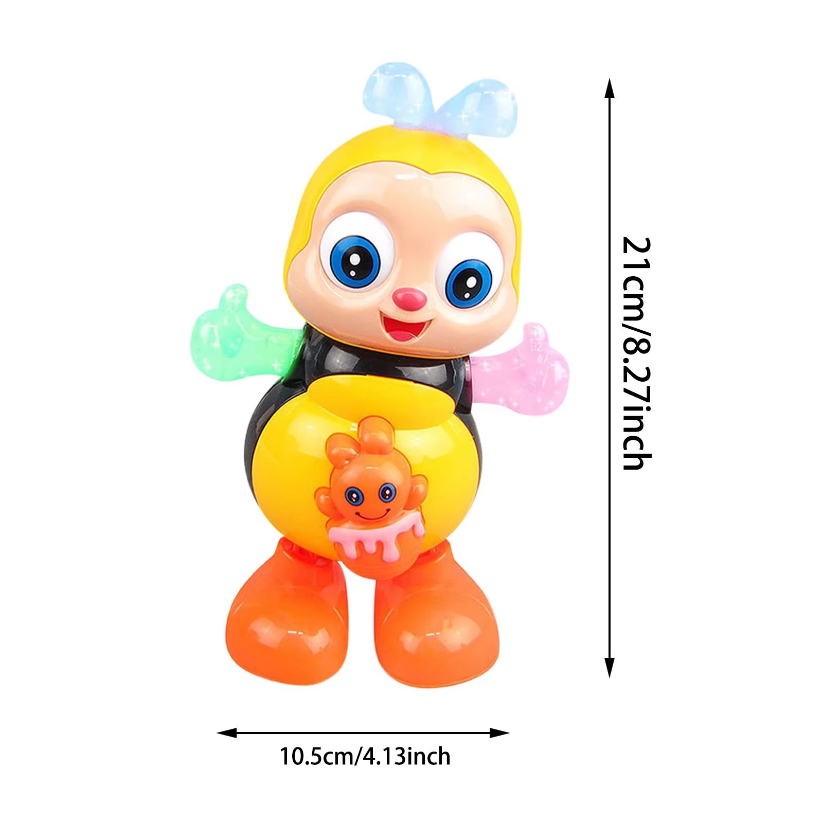 Dancing Bee with Flashing LED Lights, Music Playback, and Interactive Action, Safe for Ages 3+