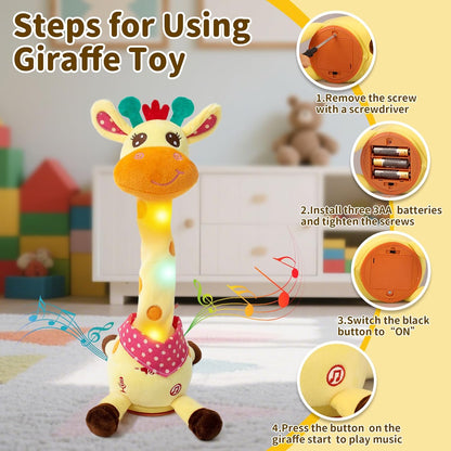 Dancing Giraffe Toy with Music & Lights, Records and Repeats Voices, Safe for Ages 3+