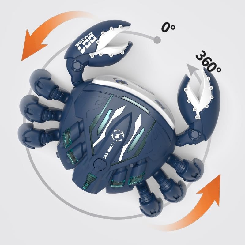 Dancing LED Crab Toy With Water Spray, Sound Effects, Lifelike Movement, Realistic Design for Ages 3+