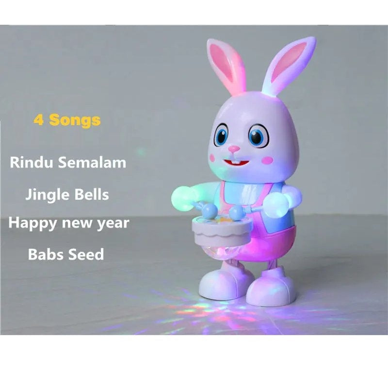 Dancing Rabbit Toy with Lights With LED, Music Drumming, Voice Imitation, Educational Fun for Ages 3+