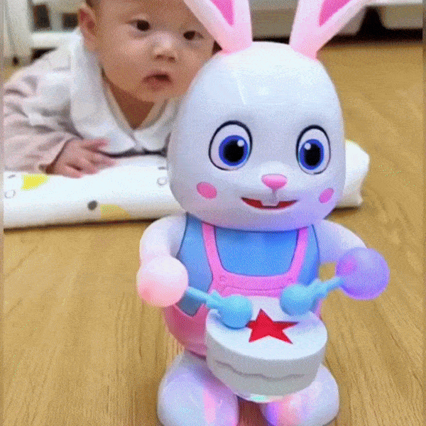 Dancing Rabbit Toy with Lights With LED, Music Drumming, Voice Imitation, Educational Fun for Ages 3+
