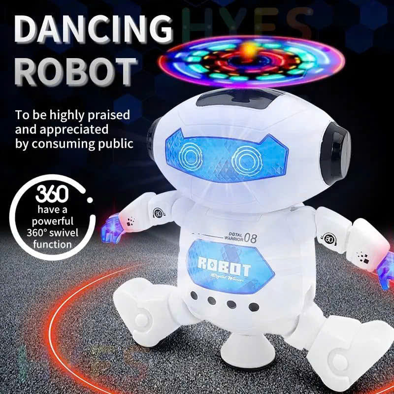 Dancing Robot with Music and Lights, 360° Rotation, Compact, Easy to Carry, Safe for Ages 3+