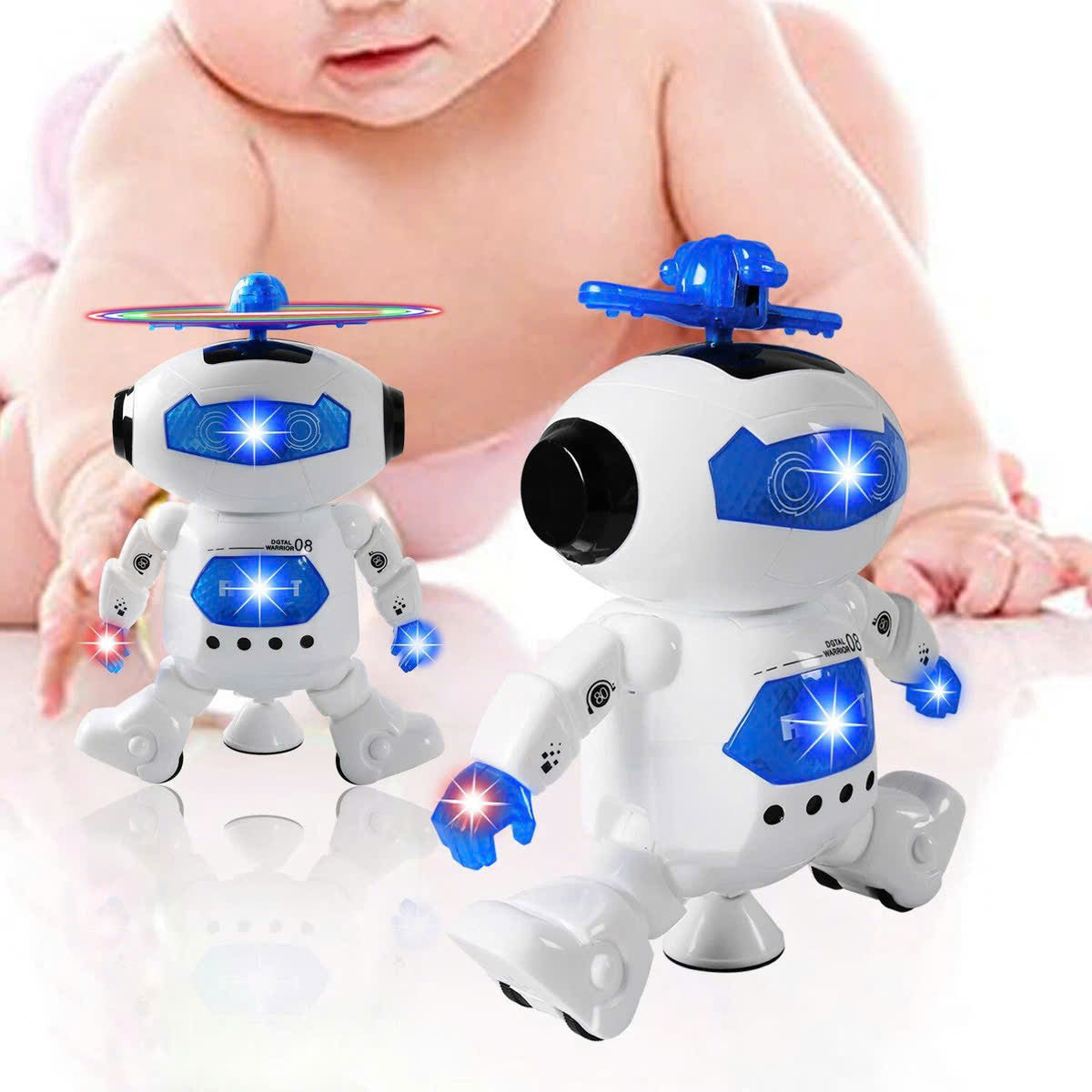 Dancing Robot with Music and Lights, 360° Rotation, Compact, Easy to Carry, Safe for Ages 3+