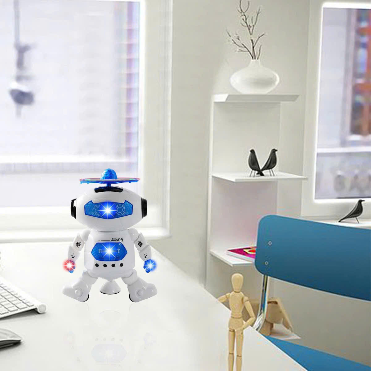 Dancing Robot with Music and Lights, 360° Rotation, Compact, Easy to Carry, Safe for Ages 3+