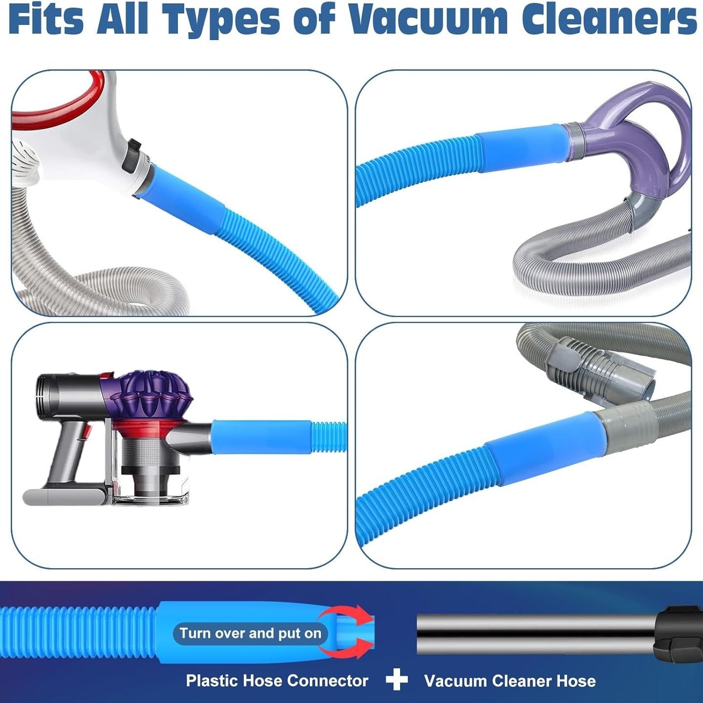 Deep Clean Dryer Vent Kit with Universal Vacuum Adapter, Flexible and Extendable Hose