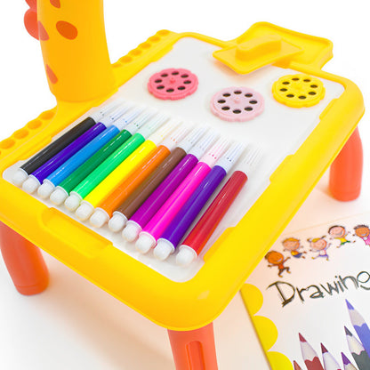 Deer Projection Drawing Board, Includes 12 Doodle Pens & Drawing Book, Erasable, Safe for Kids Ages 3+