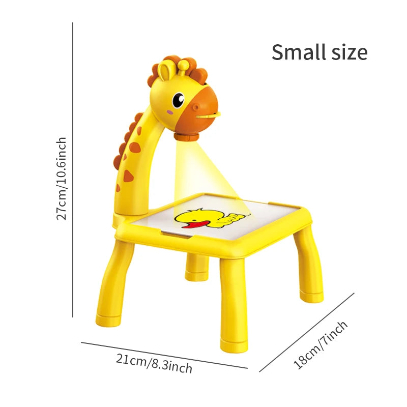 Deer Projection Drawing Board, Includes 12 Doodle Pens & Drawing Book, Erasable, Safe for Kids Ages 3+