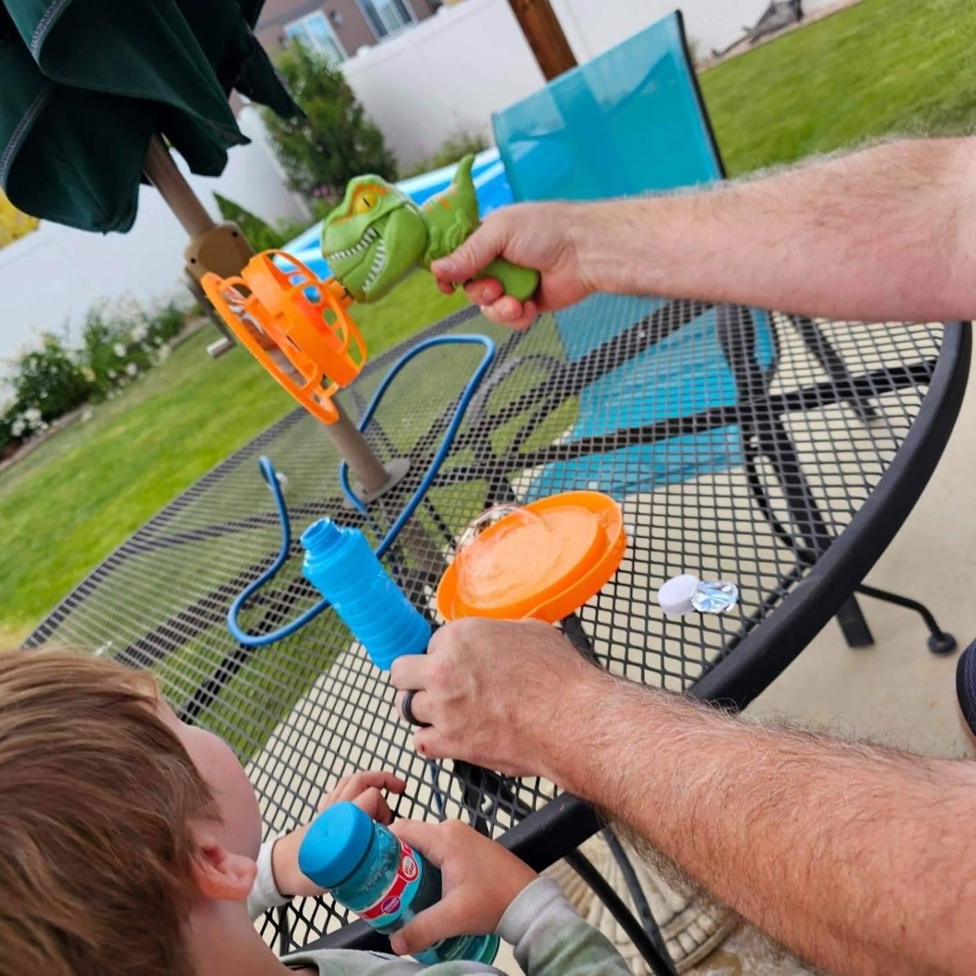 Delightful Dinosaur Bubble Blaster with High Power, Easy to Use,  ABS Plastic, Safe for Ages 6+