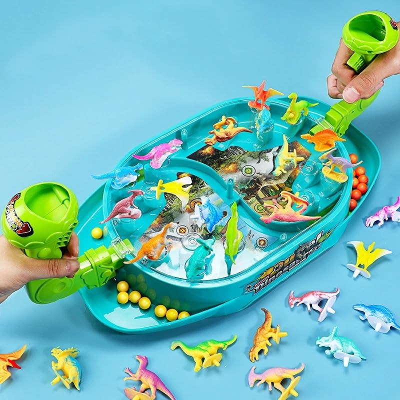 Dinosaur Battle Game with ABS Plastic, No Battery Needed, Sound Effects, Safe for Kids 3+