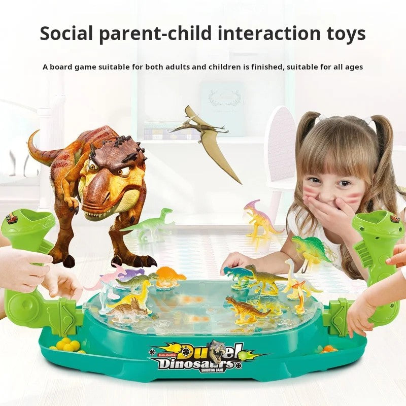 Dinosaur Battle Game with ABS Plastic, No Battery Needed, Sound Effects, Safe for Kids 3+