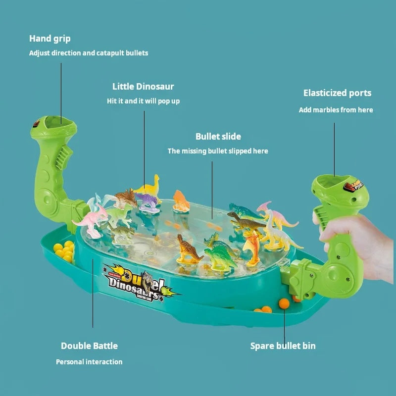 Dinosaur Battle Game with ABS Plastic, No Battery Needed, Sound Effects, Safe for Kids 3+