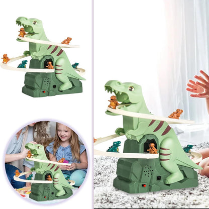 Dinosaur Climbing Slide Toy with 3 Dinosaurs, Light & Music, Safe for Ages 3+