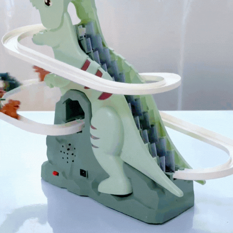 Dinosaur Climbing Slide Toy with 3 Dinosaurs, Light & Music, Safe for Ages 3+