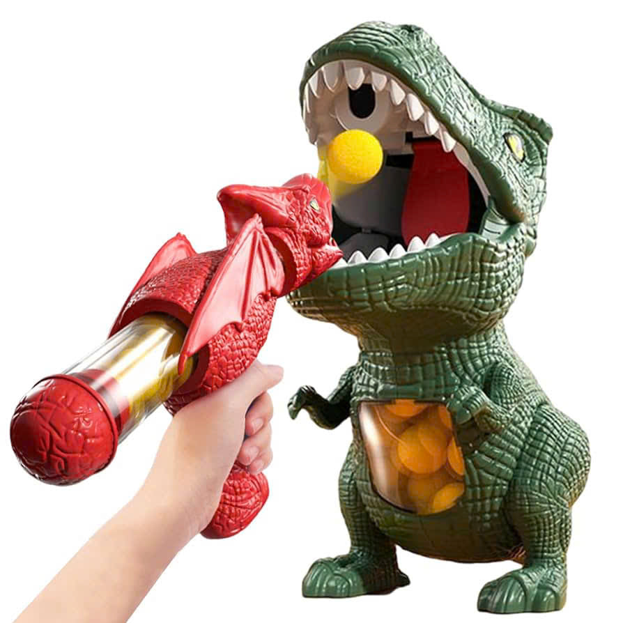 Dinosaur Shooting Toy with Sound, Lights, and Mist Spray Mode, Safe for Ages 3+