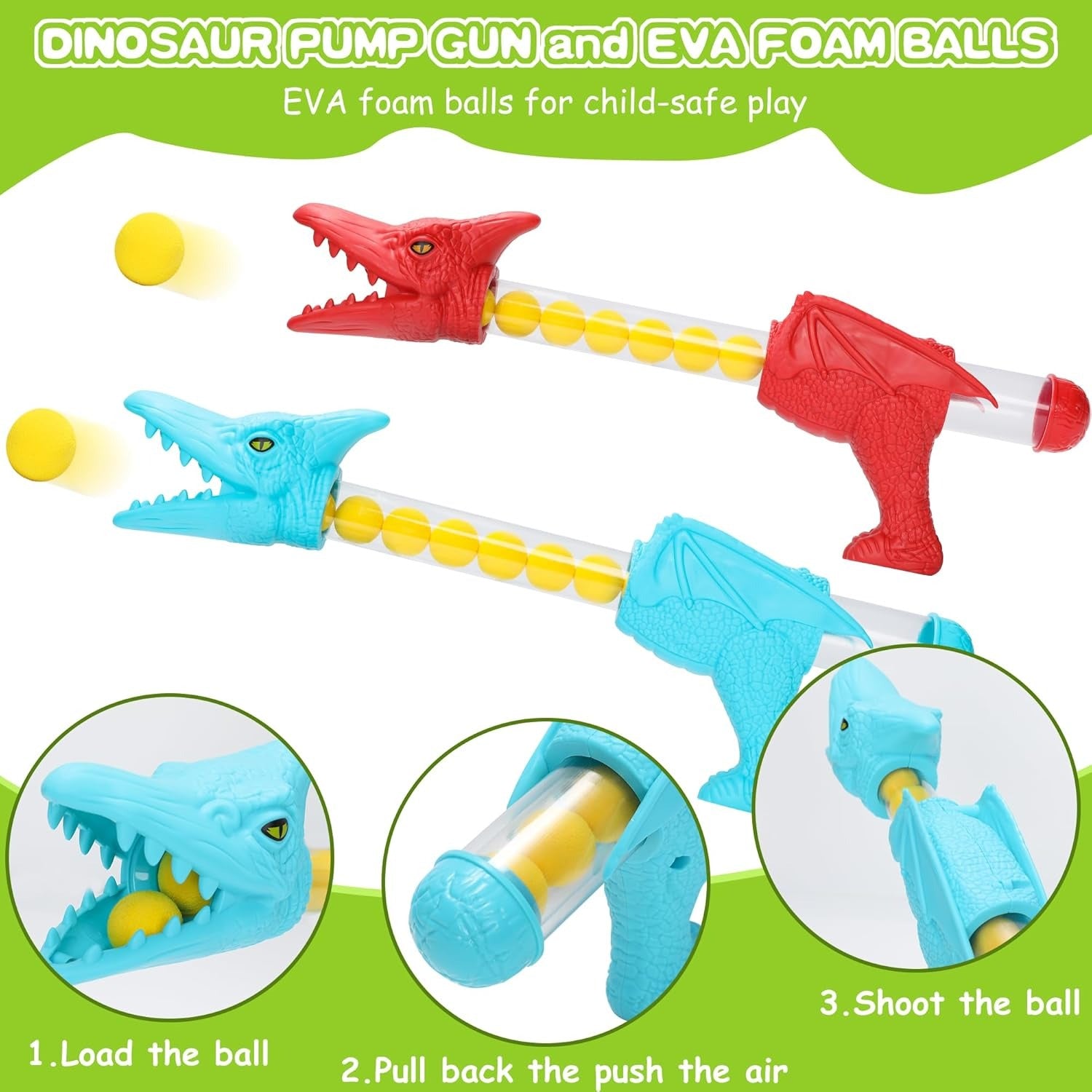 Dinosaur Shooting Toy with Sound, Lights, and Mist Spray Mode, Safe for Ages 3+