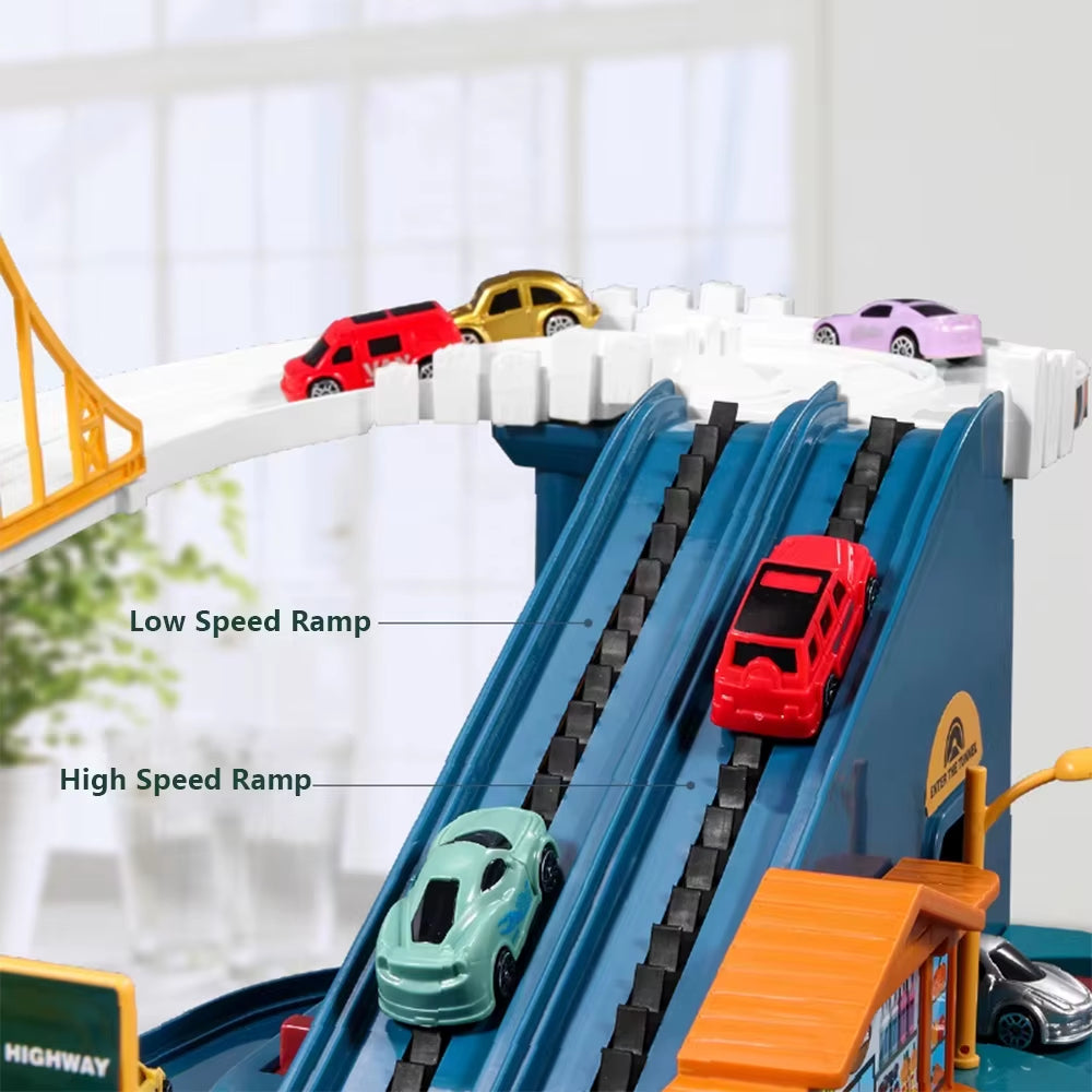 Dinosaur Track Car with Adventure Racing Set, Helps Develop Imagination, Safe for Ages 3+