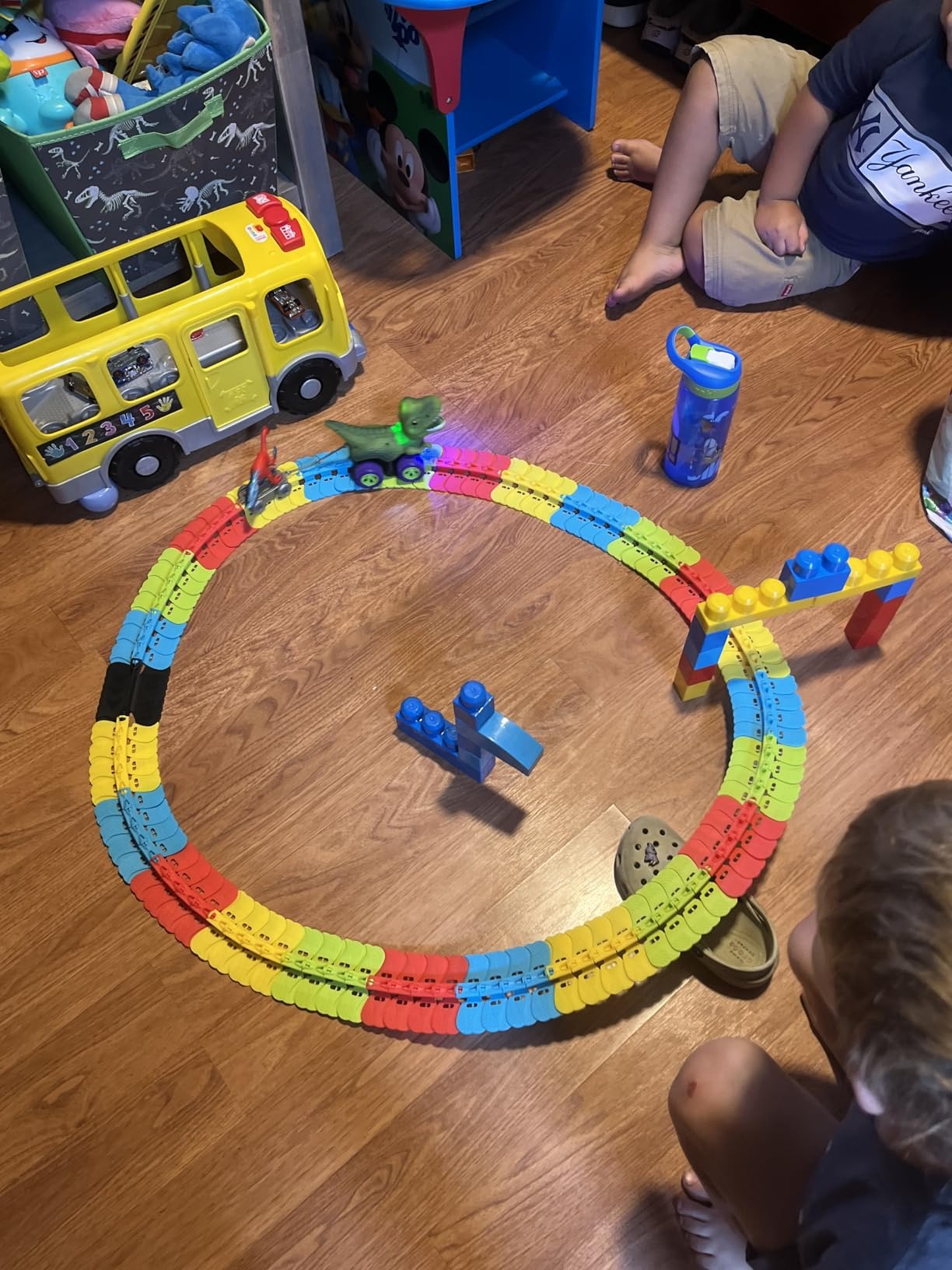 Dinosaur Track Cars With Flexible Tracks, Autopilot, Auto LED, Lively Sounds For Ages 3+