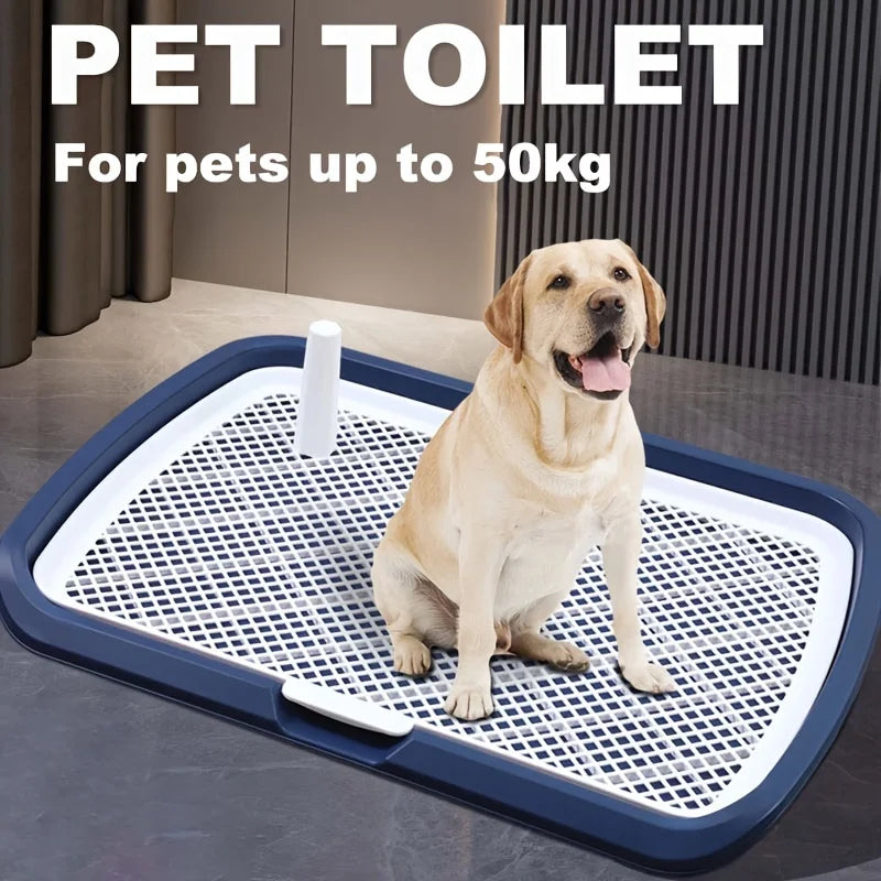 Dog Potty Training Toilet – Plastic Pee Pad Holder with Removable Net, Anti-Splash Guard & Easy Clean Tray