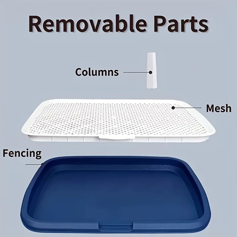 Dog Potty Training Toilet – Plastic Pee Pad Holder with Removable Net, Anti-Splash Guard & Easy Clean Tray