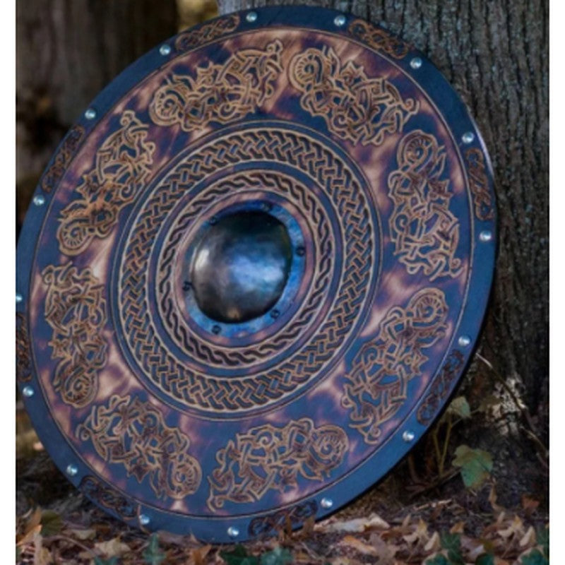 Double Ravens Personalized Battleworn Viking Shield