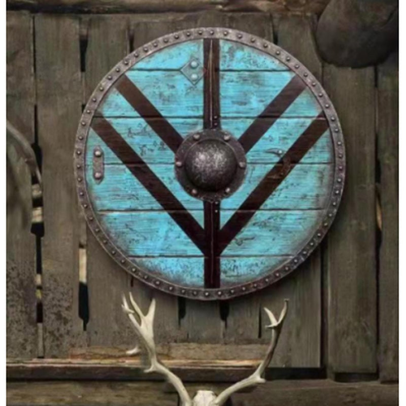 Double Ravens Personalized Battleworn Viking Shield