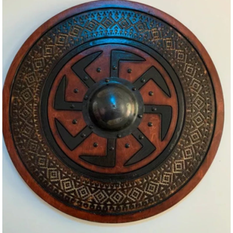 Double Ravens Personalized Battleworn Viking Shield