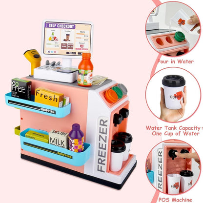 Educational 3-in-1 Cash Register Toy with Pretend Play Supermarket Set, Safe for Ages 3+
