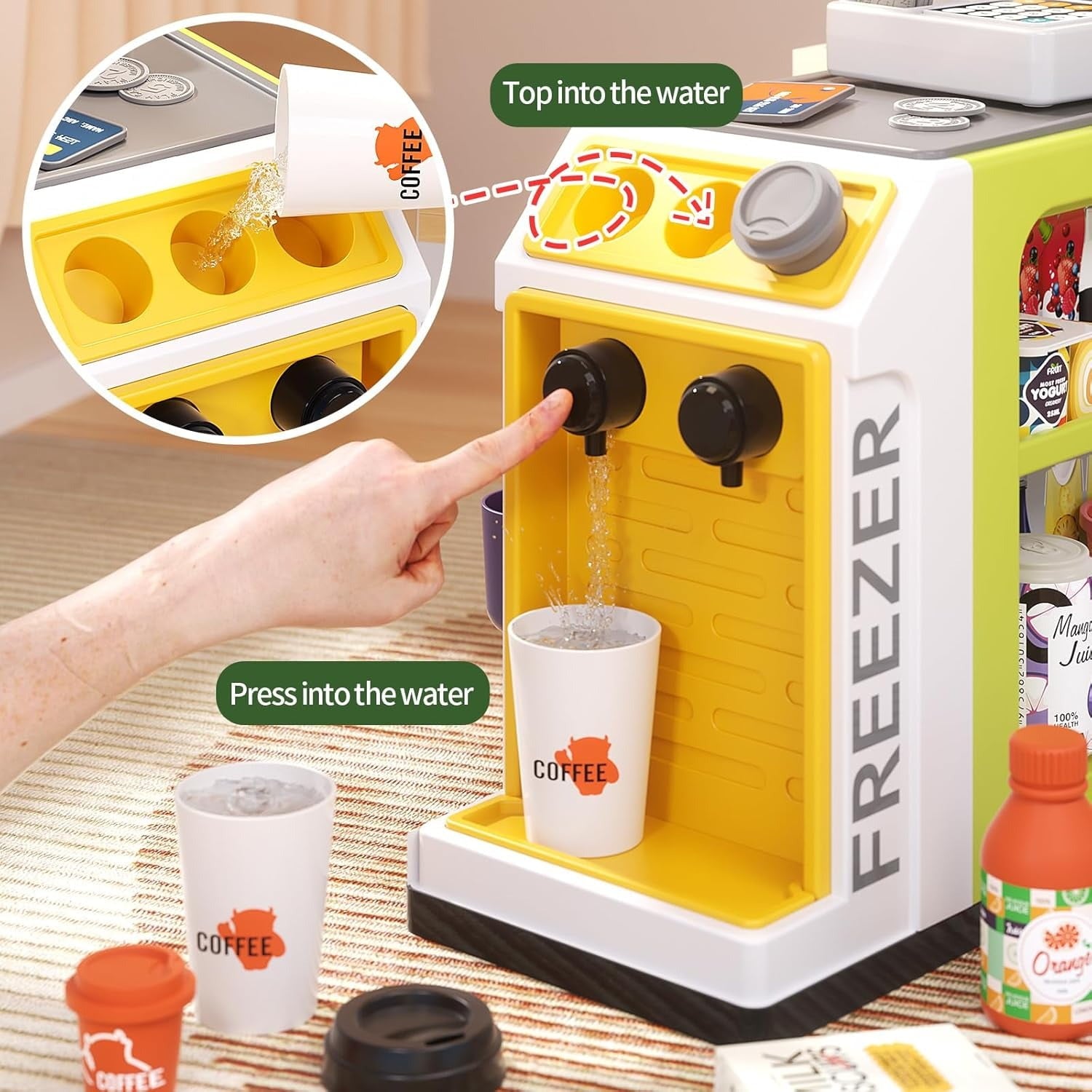 Educational 3-in-1 Cash Register Toy with Pretend Play Supermarket Set, Safe for Ages 3+