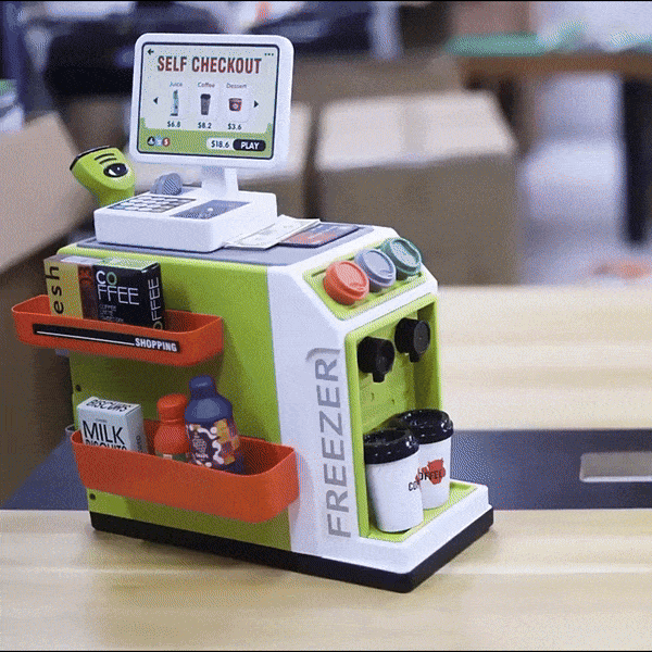 Educational 3-in-1 Cash Register Toy with Pretend Play Supermarket Set, Safe for Ages 3+