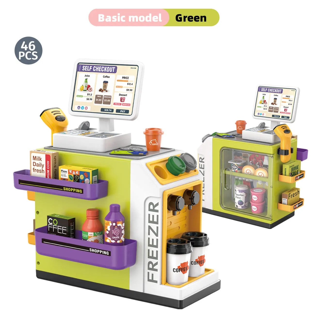 Educational 3-in-1 Cash Register Toy with Pretend Play Supermarket Set, Safe for Ages 3+