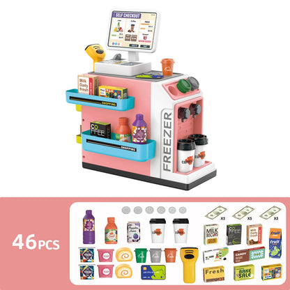 Educational 3-in-1 Cash Register Toy with Pretend Play Supermarket Set, Safe for Ages 3+