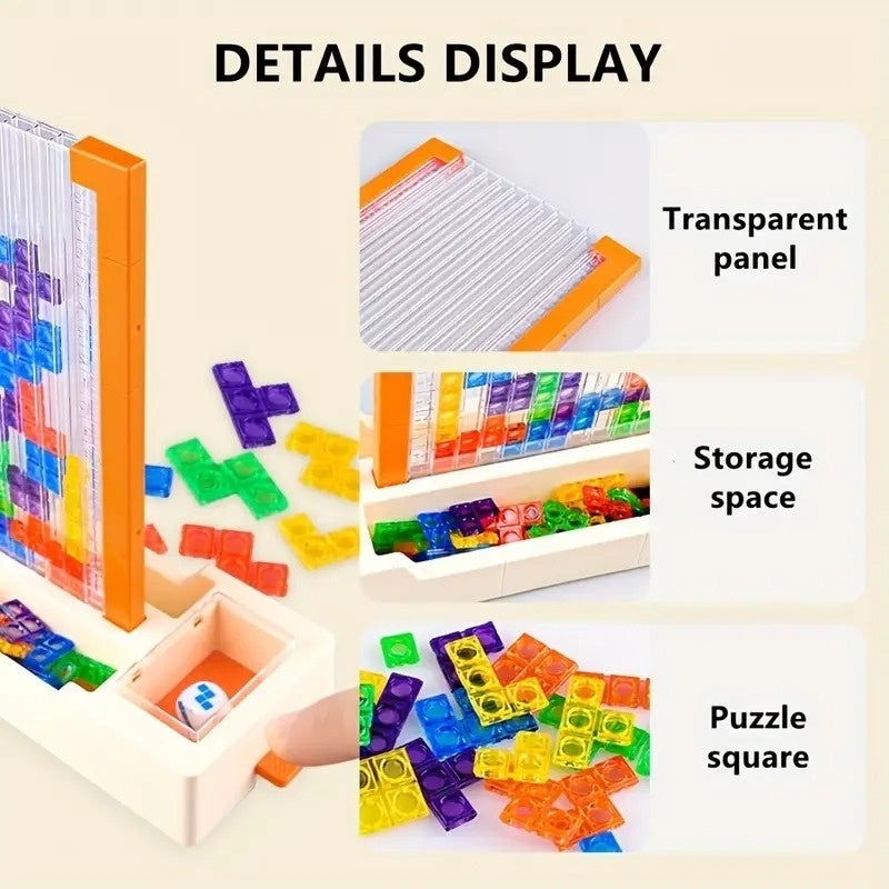 Educational Blocks Puzzle Toy with Interactive Dice Mechanism, Safe for Ages 6+