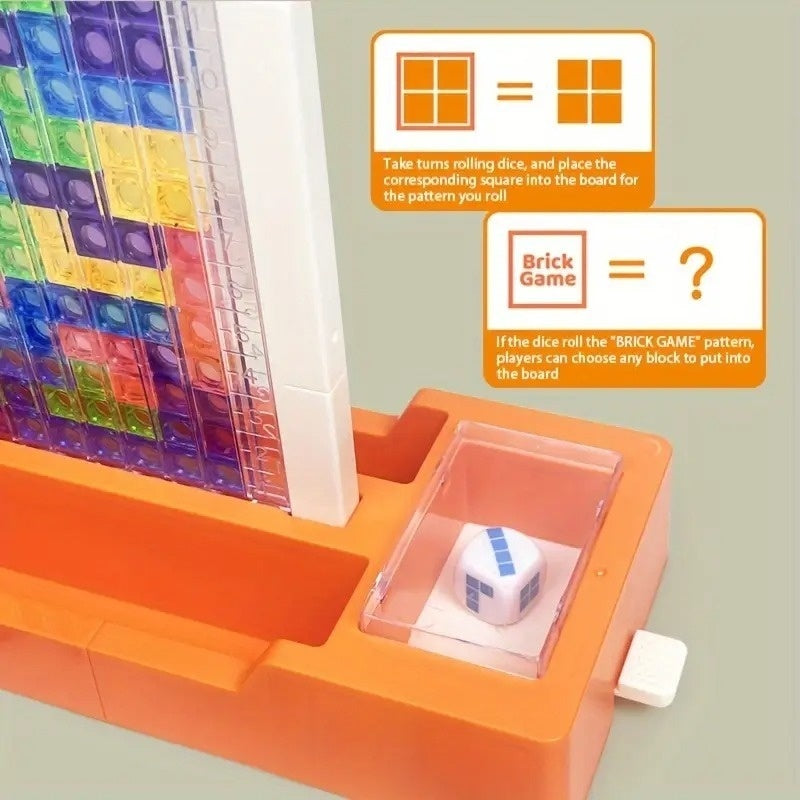 Educational Blocks Puzzle Toy with Interactive Dice Mechanism, Safe for Ages 6+