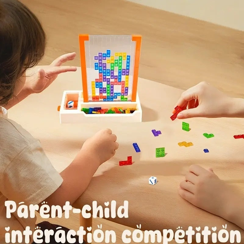 Educational Blocks Puzzle Toy with Interactive Dice Mechanism, Safe for Ages 6+