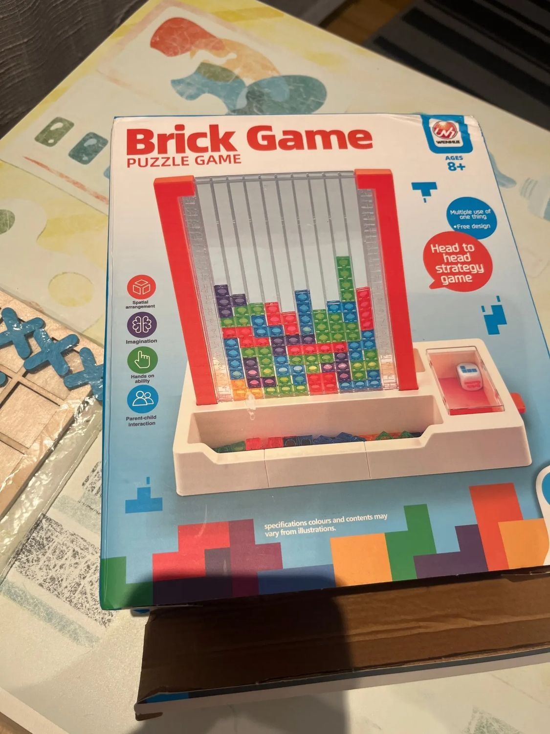 Educational Blocks Puzzle Toy with Interactive Dice Mechanism, Safe for Ages 6+