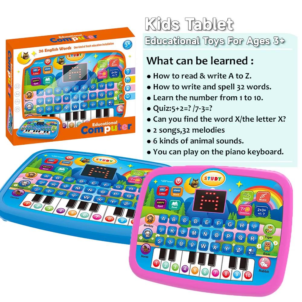 Educational Learning Tablet Toy with Sound Effects and LED Screen Safe for Ages 3+