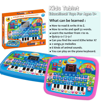 Educational Learning Tablet Toy with Sound Effects and LED Screen Safe for Ages 3+
