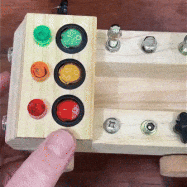 Educational Montessori Busy Board With Mechanical Assembly, LED Switches, Creative & Fun Learning For Ages 3+