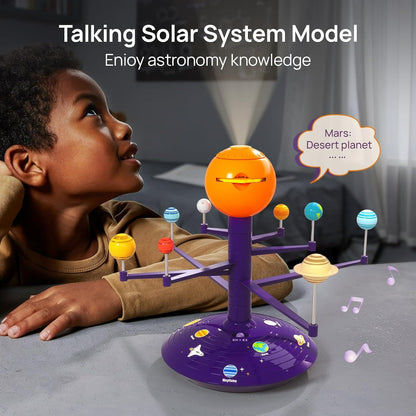 Educational Planet Toy with English and Spanish Voice Interaction, 24-Slide Space Projector, Safe for Ages 6+