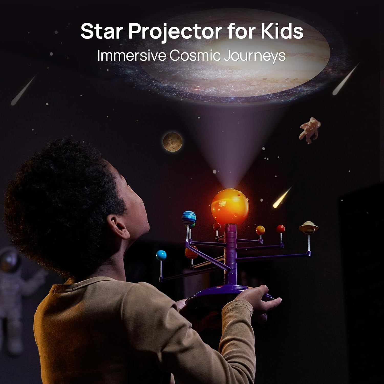 Educational Planet Toy with English and Spanish Voice Interaction, 24-Slide Space Projector, Safe for Ages 6+