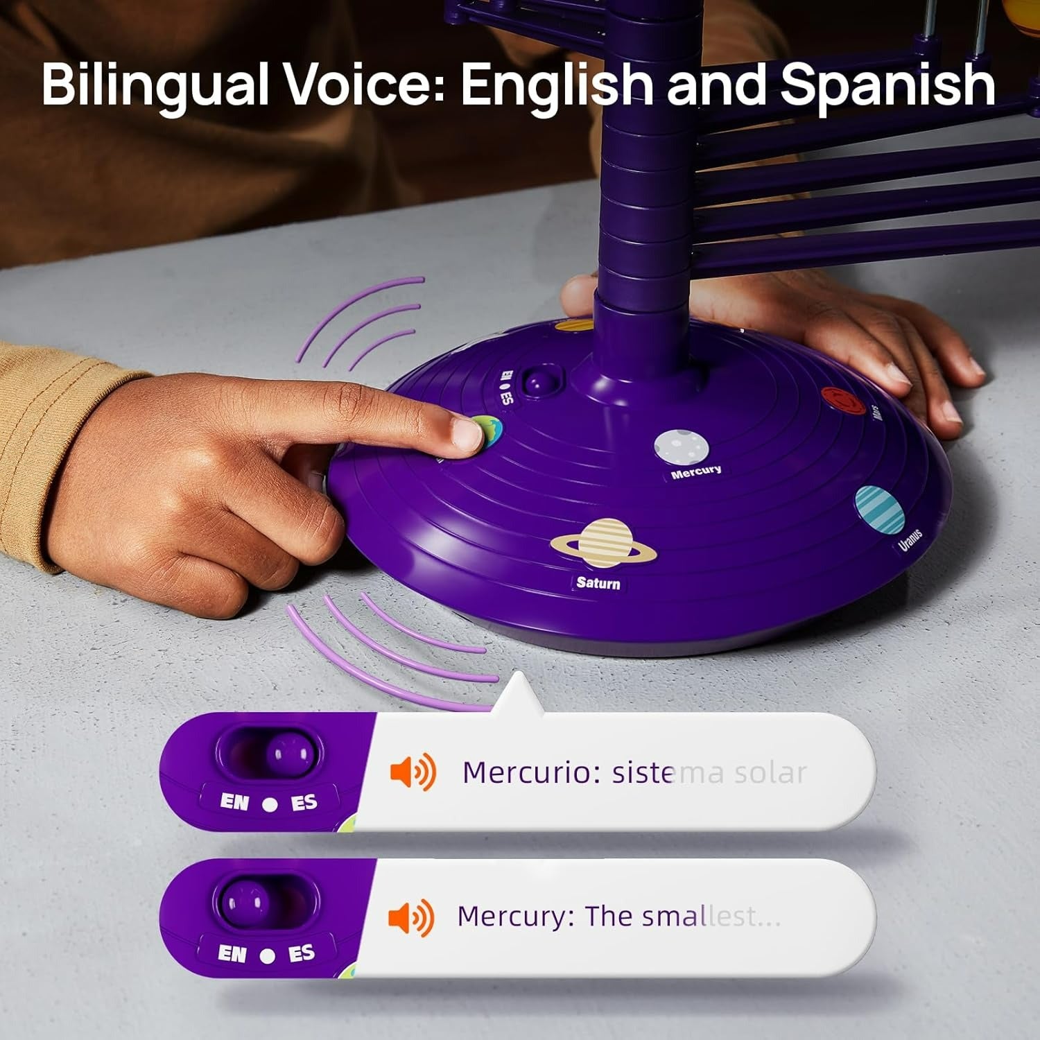 Educational Planet Toy with English and Spanish Voice Interaction, 24-Slide Space Projector, Safe for Ages 6+