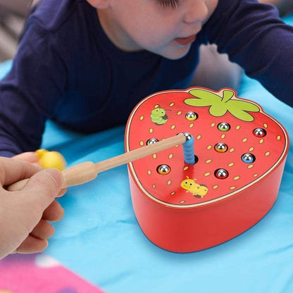 Educational Wooden Catch Worm Game for Fine Motor Skill Development, Safe for Ages 3+
