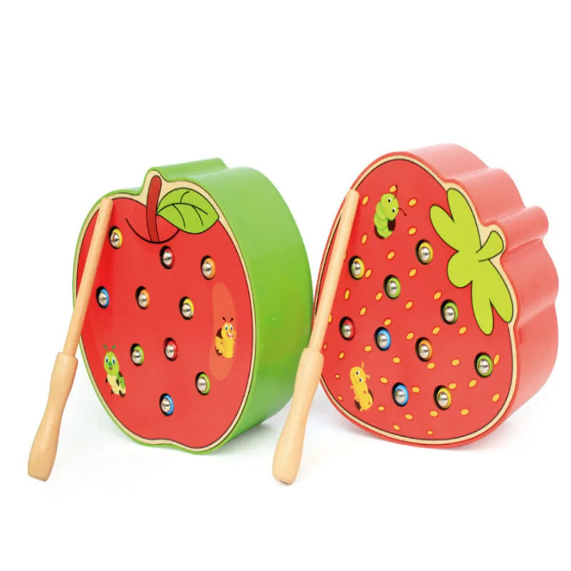 Educational Wooden Catch Worm Game for Fine Motor Skill Development, Safe for Ages 3+