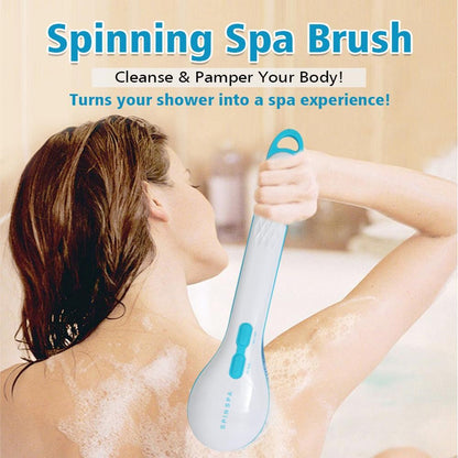 Electric Body Scrubber with Long Handle & Replaceable Brush Heads