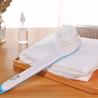 Electric Body Scrubber with Long Handle & Replaceable Brush Heads