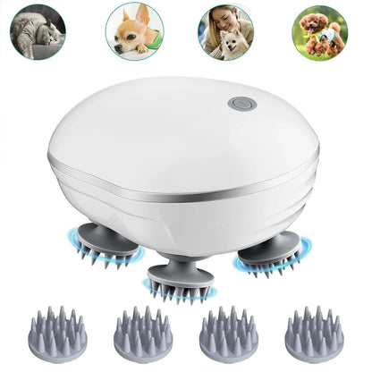 Electric Head Scalp Massager Portable Handheld Body Massager Silicone Waterproof Head Massager