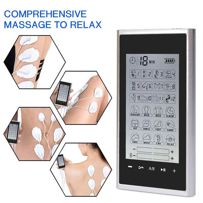 Electric Pulse Massager TENS Muscle Stimulator Physical Therapy Equipment with 24 Modes, EMS Function, and Rechargeable Massage Machine