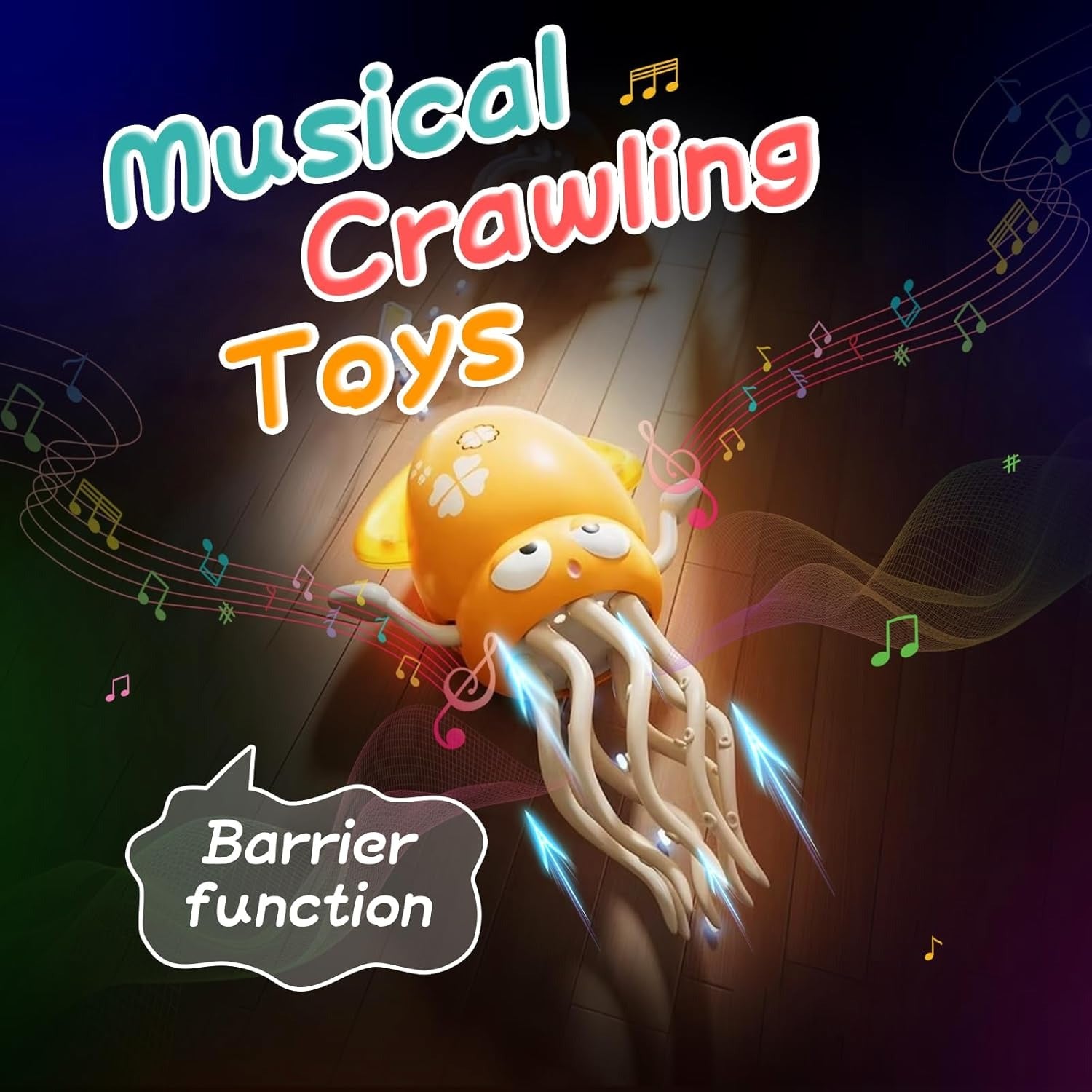 Electric Dancing Octopus Toy with Lights and Sounds, Obstacle Avoidance, Safe for Ages 3+