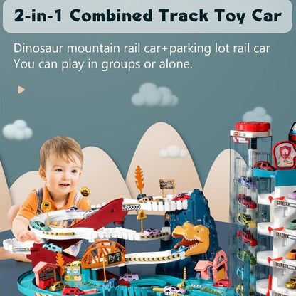 Electric Dinosaur Mountain Track Car with Multi-Floors, Various PCS - Safe for Ages 3+