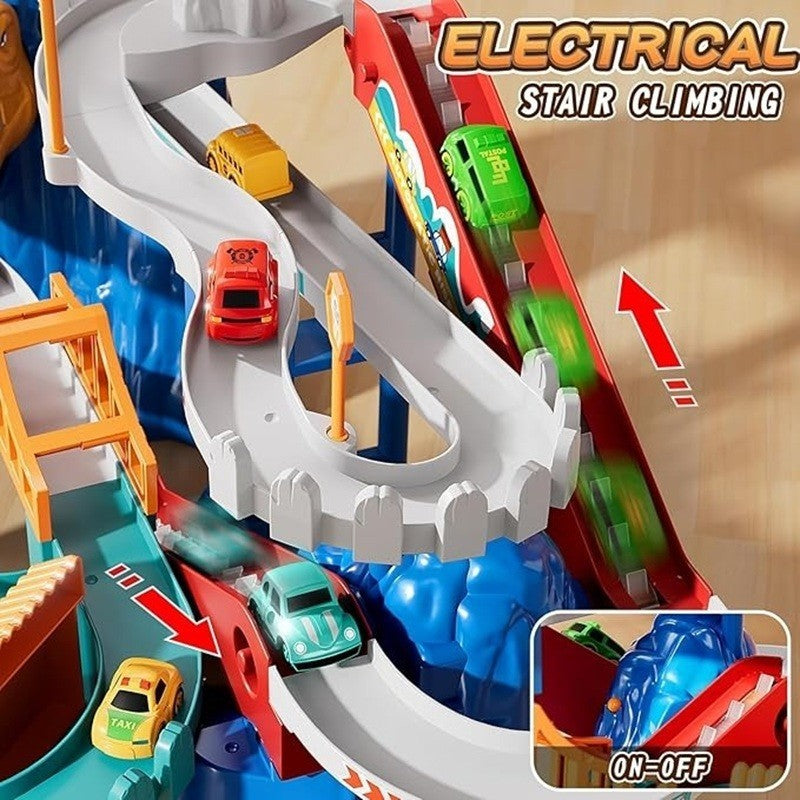 Electric Dinosaur Mountain Track Car with Multi-Floors, Various PCS - Safe for Ages 3+